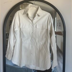 Faux Leather shirt jacket